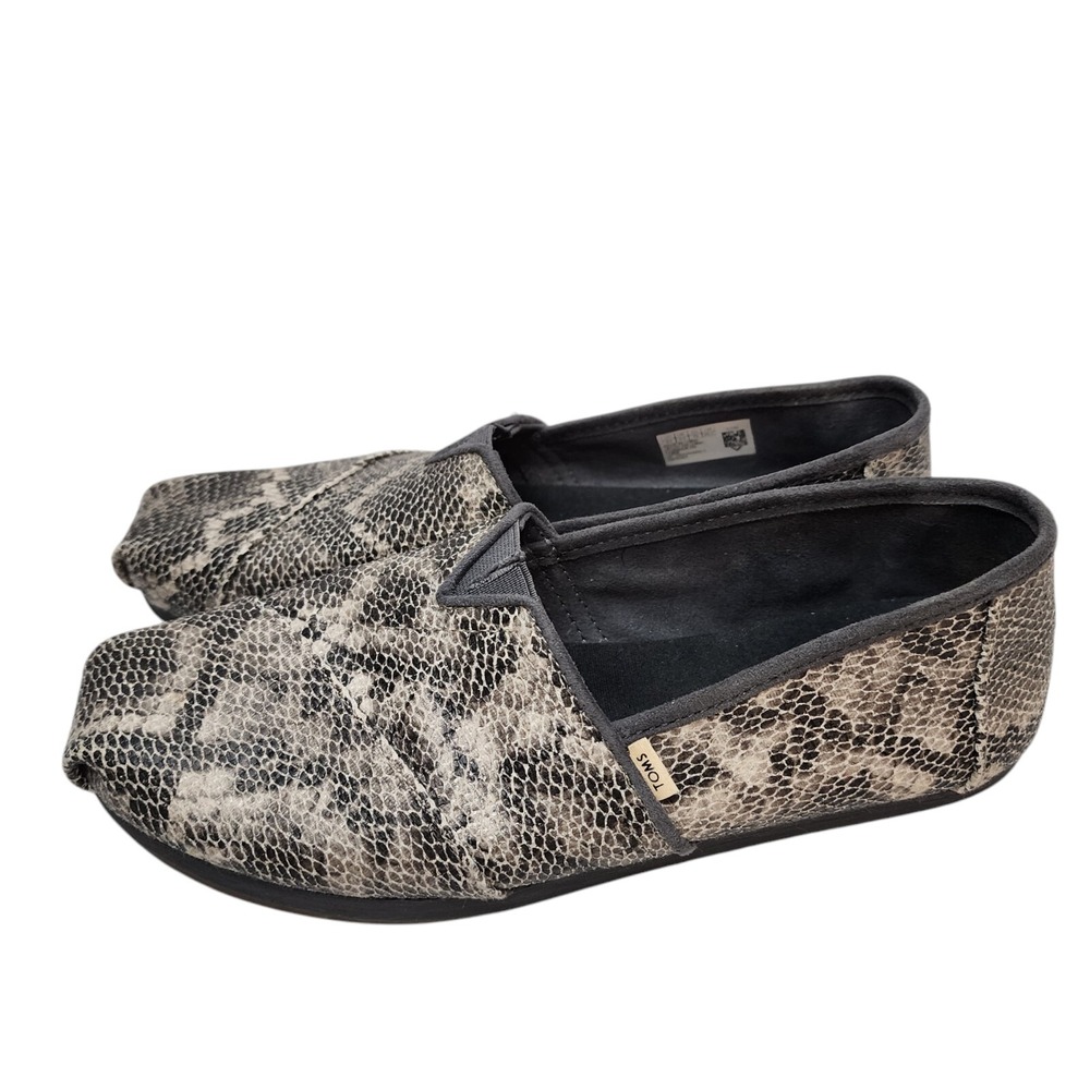 TOMS‎ Snake Skin Printed Slip On Casual Loafers Shoes Size 8.5